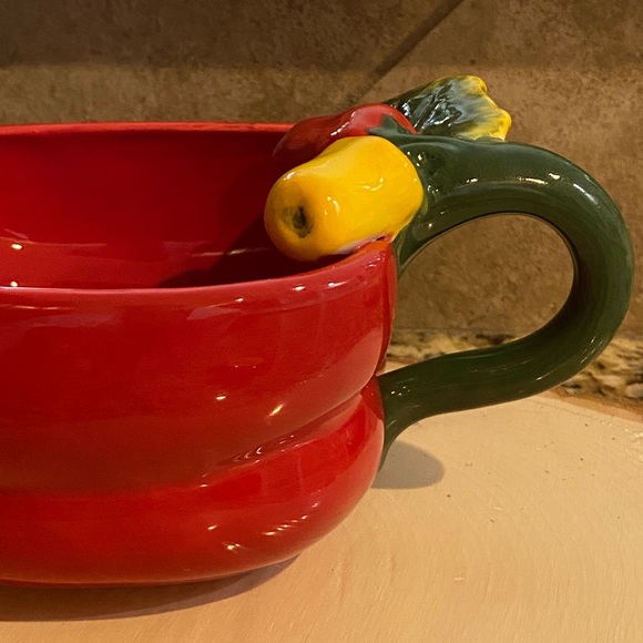 Red Chili Peppers Jalapeños Hot Salsa Chip Dip Serving 2 Bowl Dish Set Ceramic - Picture 12 of 16